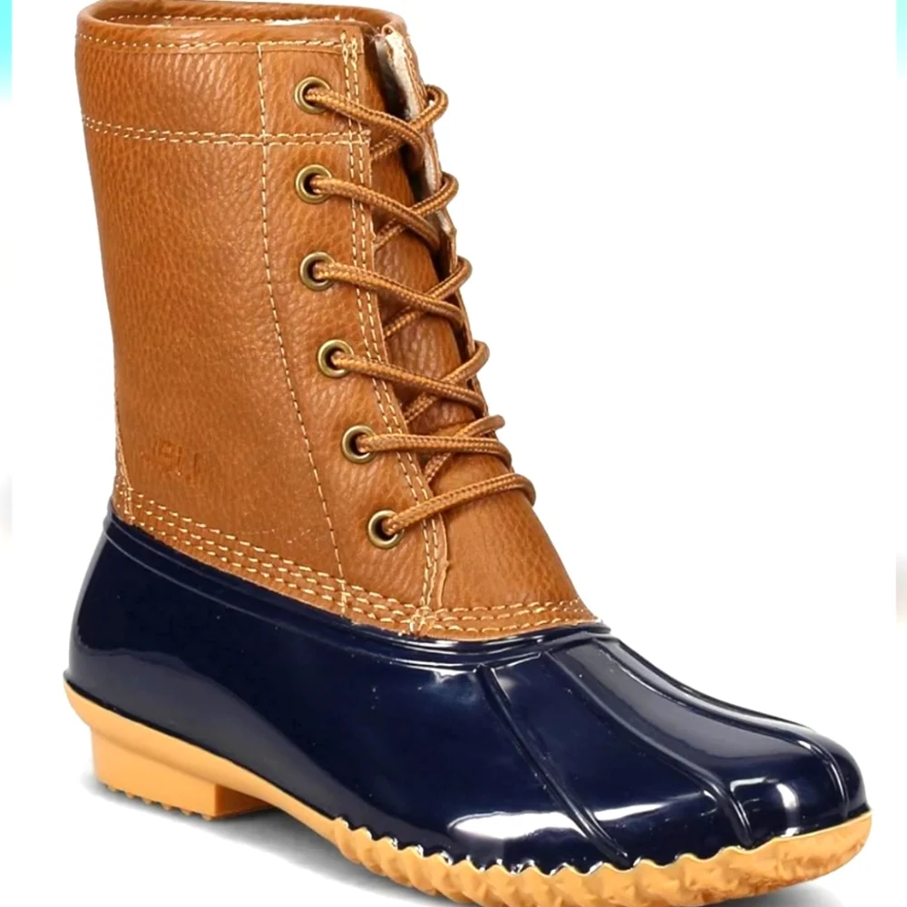 JBU by Jambu Maplewood Waterproof Mid-Calf Boot Navy blk/Tan 7 NEW